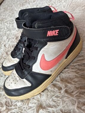 Nike Black and Pink High Top Shoes Size 1.5Y